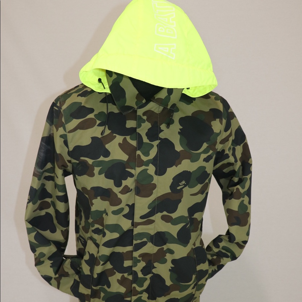 Bape 1st Camo Rain Trench Coat Green Jacket Medium